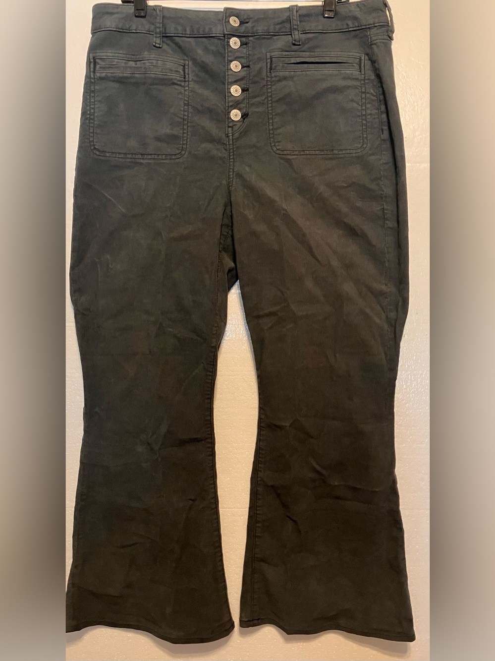 American Eagle Outfitters 16S Green Flare button fly Jeans